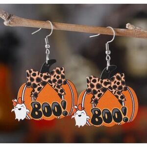 Halloween Pumpkin Earrings‎ Boo Leopard Bow Ghost Dangle Drop Earrings New
